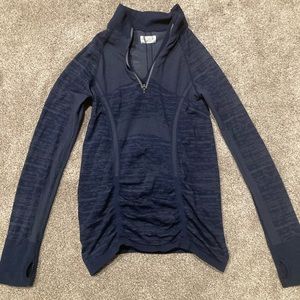 Athleta Running quarter zipper long sleeve sports top with thumb holes
